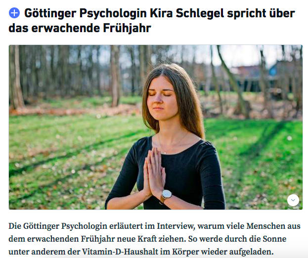 Göttinger Psychologin Kira Schlegel spricht über das erwachende Frühjahr